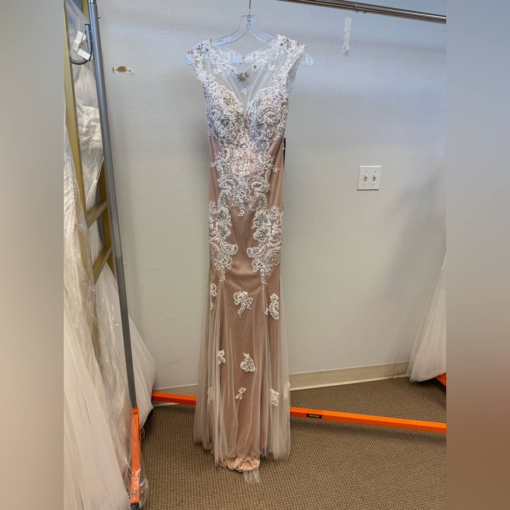 Cinderella Divine Nude and White Lace Dress JC3202